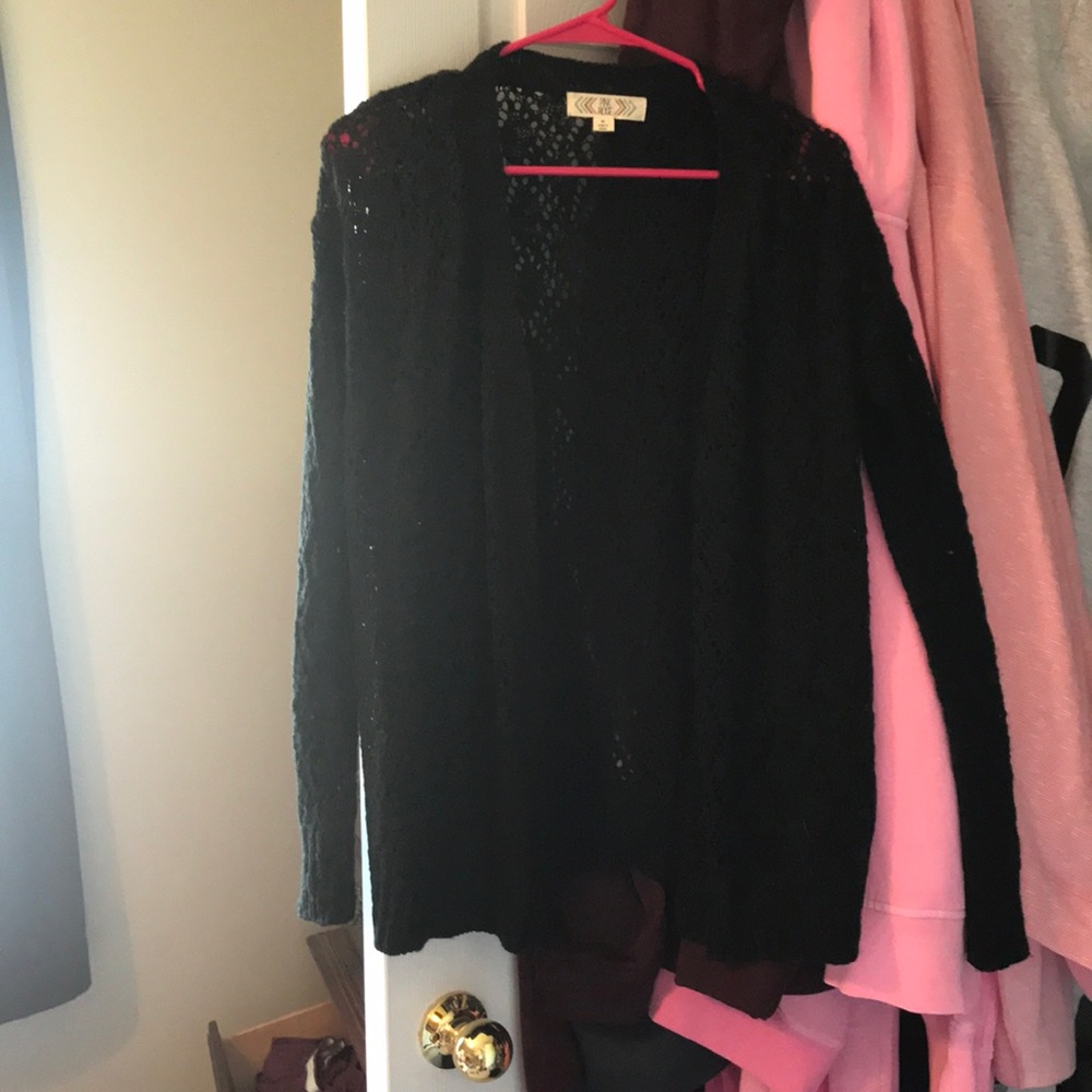 Black Pink Rose cardigan
